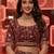 maroon jimmy choo embroidered embellished havy work wedding wear saree