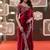 maroon jimmy choo embroidered embellished havy work wedding wear saree