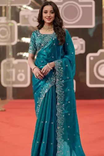 rama jimmy choo embroidered embellished havy work wedding wear saree