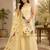 Cream silk blend embroidered palazzo set