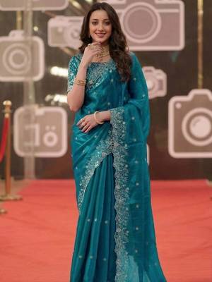 rama jimmy choo embroidered embellished havy work wedding wear saree 4