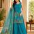 Blue silk blend embroidered palazzo set