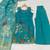 Blue silk blend embroidered palazzo set