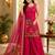Rani-pink silk blend embroidered palazzo set