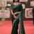 green jimmy choo embroidered embellished havy work wedding wear saree