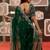 green jimmy choo embroidered embellished havy work wedding wear saree