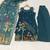 Dark-blue silk blend embroidered palazzo set