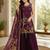 Plum silk blend embroidered palazzo set