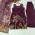 Plum silk blend embroidered palazzo set