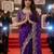 purple jimmy choo embroidered embellished havy work wedding wear saree