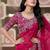 pink jimmy choo embroidered embellished havy work wedding wear saree