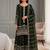 Dark-green silk blend embroidered palazzo set