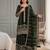 Dark-green silk blend embroidered palazzo set
