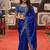 royal blue jimmy choo embroidered embellished havy work wedding wear saree