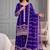 Royal-blue silk blend embroidered palazzo set