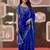 royal blue jimmy choo embroidered embellished havy work wedding wear saree