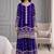 Royal-blue silk blend embroidered palazzo set