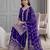 Royal-blue silk blend embroidered palazzo set