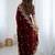 Maroon jimmy choo zari butti work embellished wedding wear saree