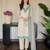 Cream organza embroidered kurta set