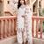 White silk blend embroidered palazzo set