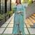 Light-green silk blend embroidered palazzo set