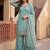 Light-green silk blend embroidered palazzo set