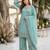 Light-green silk blend embroidered palazzo set