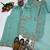 Light-green silk blend embroidered palazzo set