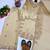 Beige silk blend embroidered palazzo set