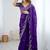 Purple jimmy choo zari butti work embellished wedding wear saree