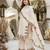 Off-white silk blend embroidered palazzo set