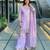 Lavender silk blend embroidered palazzo set