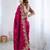 Pink jimmy choo zari butti work embellished wedding wear saree
