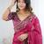 Pink jimmy choo zari butti work embellished wedding wear saree