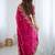 Pink jimmy choo zari butti work embellished wedding wear saree