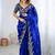 Royal blue jimmy choo zari butti work embellished wedding wear saree