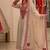 Off-white organza embroidered flared gown set