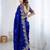 Royal blue jimmy choo zari butti work embellished wedding wear saree