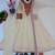 Off-white organza embroidered flared gown set