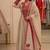 Off-white organza embroidered flared gown set