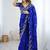 Royal blue jimmy choo zari butti work embellished wedding wear saree