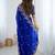 Royal blue jimmy choo zari butti work embellished wedding wear saree