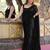 black pure georgette embellished sequinned party wear saree