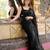 black pure georgette embellished sequinned party wear saree