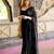 black pure georgette embellished sequinned party wear saree