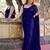 blue pure georgette embellished sequinned party wear saree