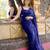 blue pure georgette embellished sequinned party wear saree