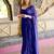 blue pure georgette embellished sequinned party wear saree