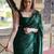 green pure georgette embellished sequinned party wear saree